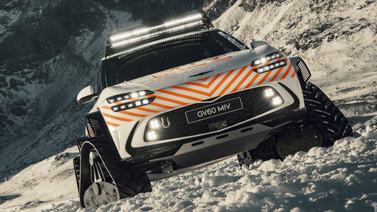 Genesis GV60 Mountain Intervention Vehicle 250124 genesisshowcasesgv60mountaininterventionvehicleconceptatdavos2025 1