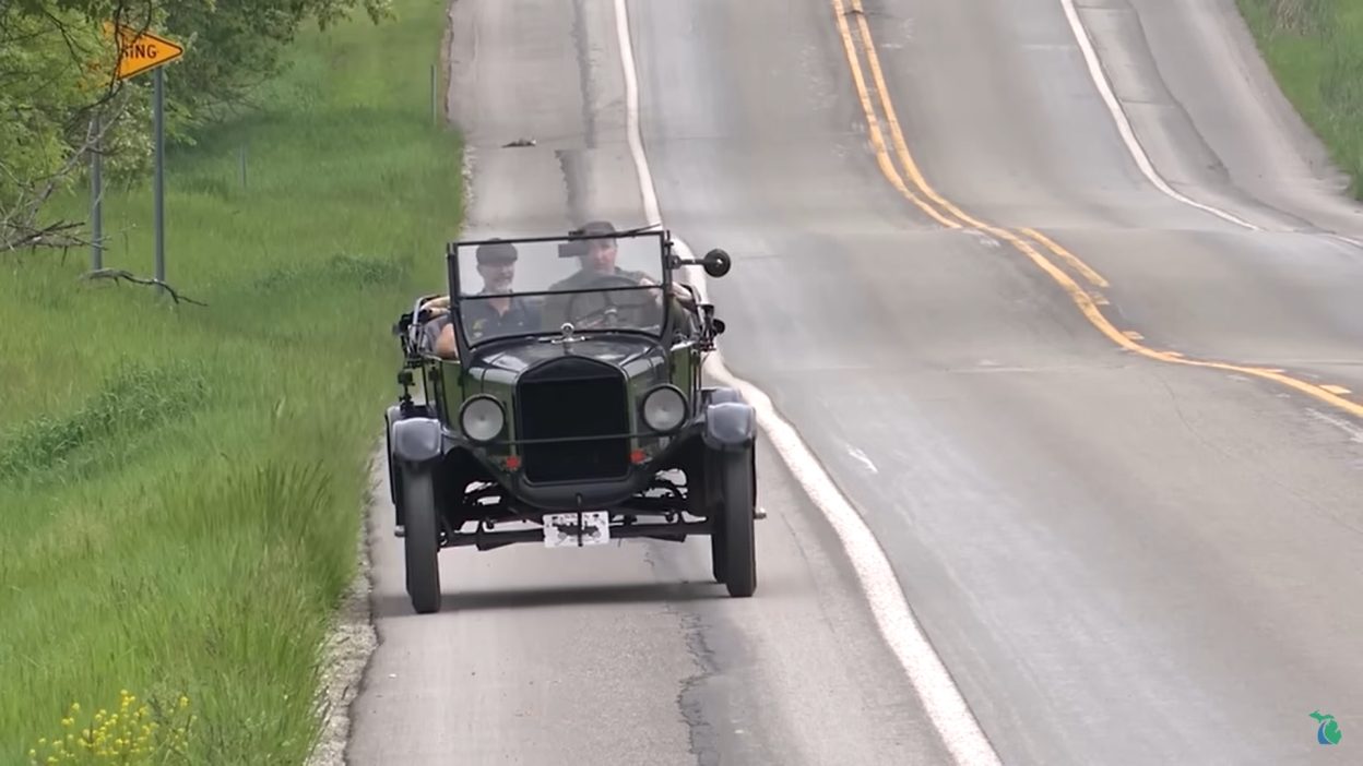 MDOT Ford Model T Amish buggy on road